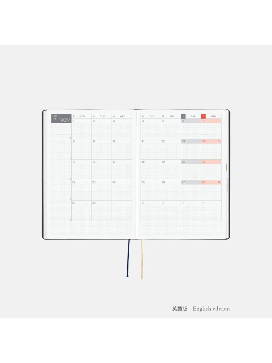 Hobonichi HON A5 2027 Slash Navy Planner
