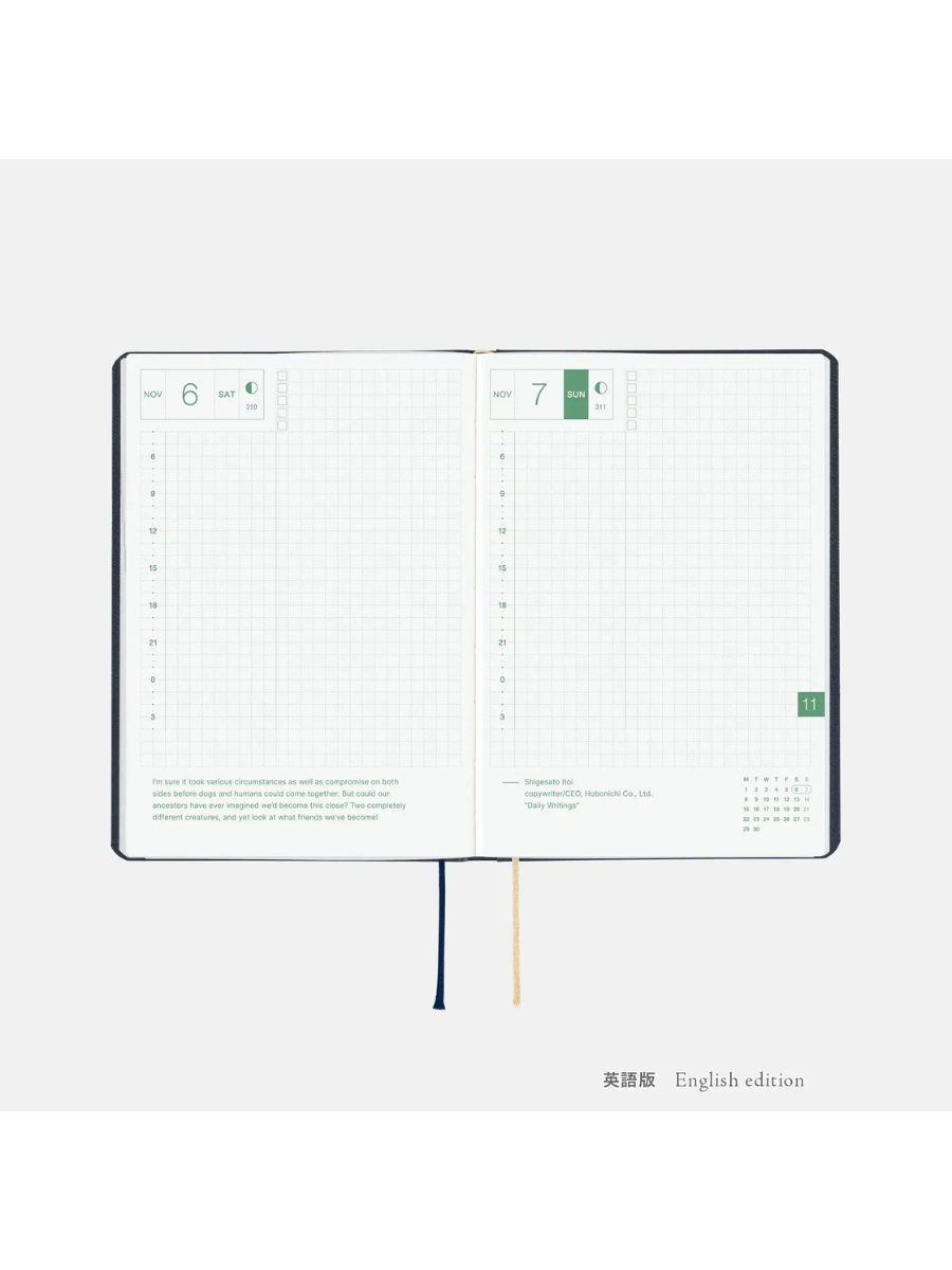 Hobonichi HON A6 2027 Slash Navy Planner