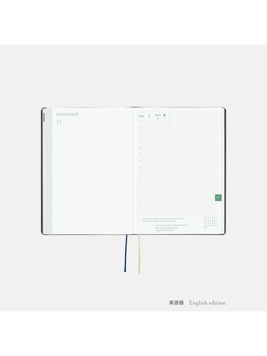 Hobonichi HON A5 2027 Slash Navy Planner