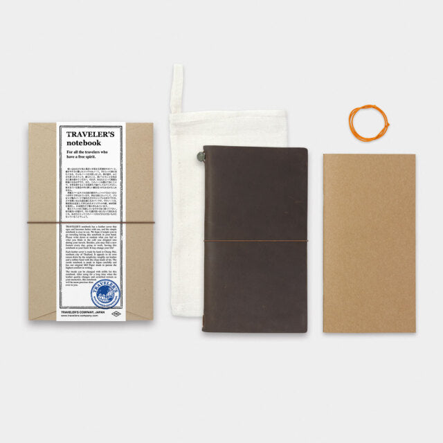 Traveler's Notebook Brown – Starter Kit (Refillable Leather Journal)