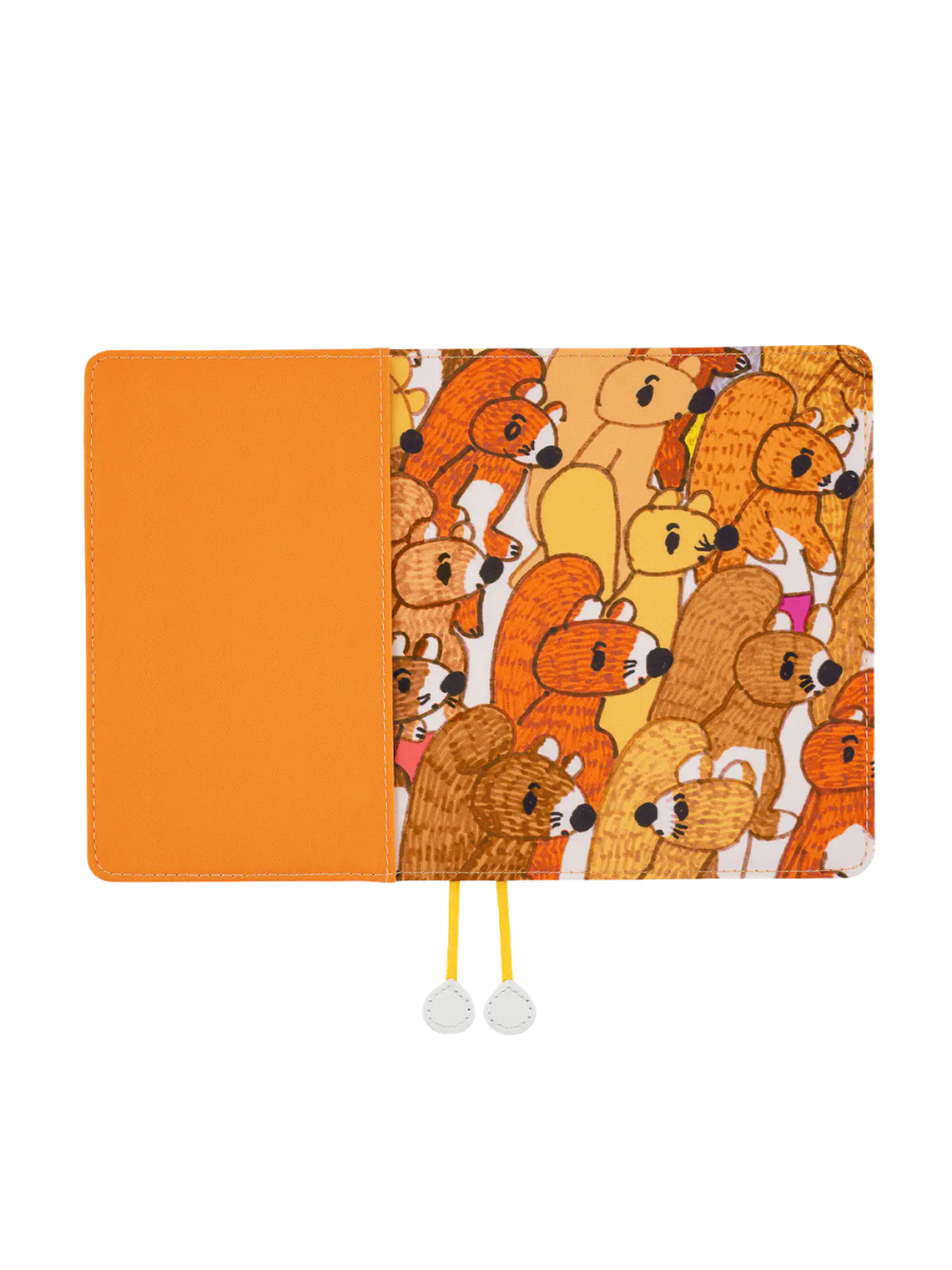 Hobonichi Techo 2027 100%ORANGE Busy Squirrels Original Size A6 Planner Cover