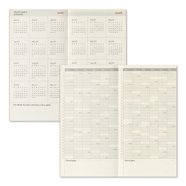 TRAVELER'S notebook 2027 Monthly Diary Refill