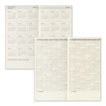 TRAVELER'S notebook 2027 Monthly Diary Refill