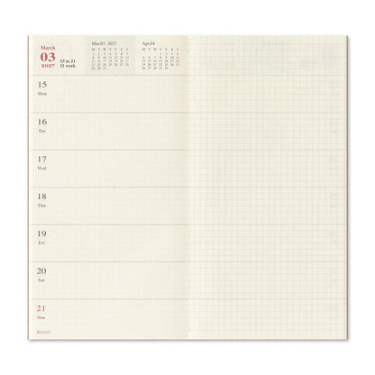TRAVELER'S notebook 2027 Weekly Free + Memo Refill