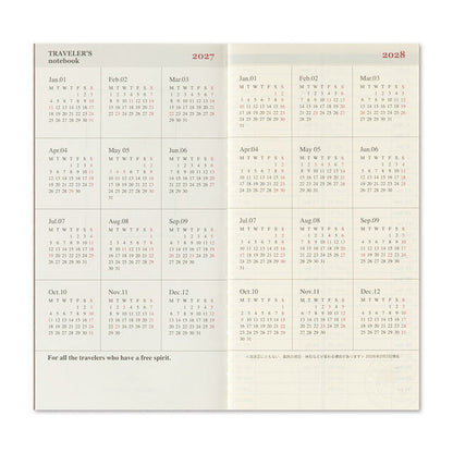 TRAVELER'S notebook 2027 Weekly Vertical Refill – 2-Pack
