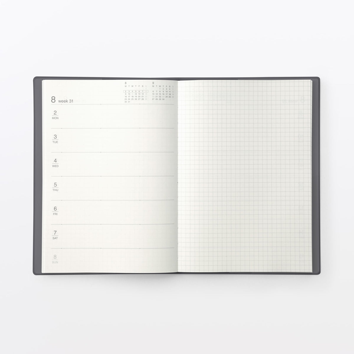 Muji 2026-2028 Monthly & Weekly Planner A6 Monday Start