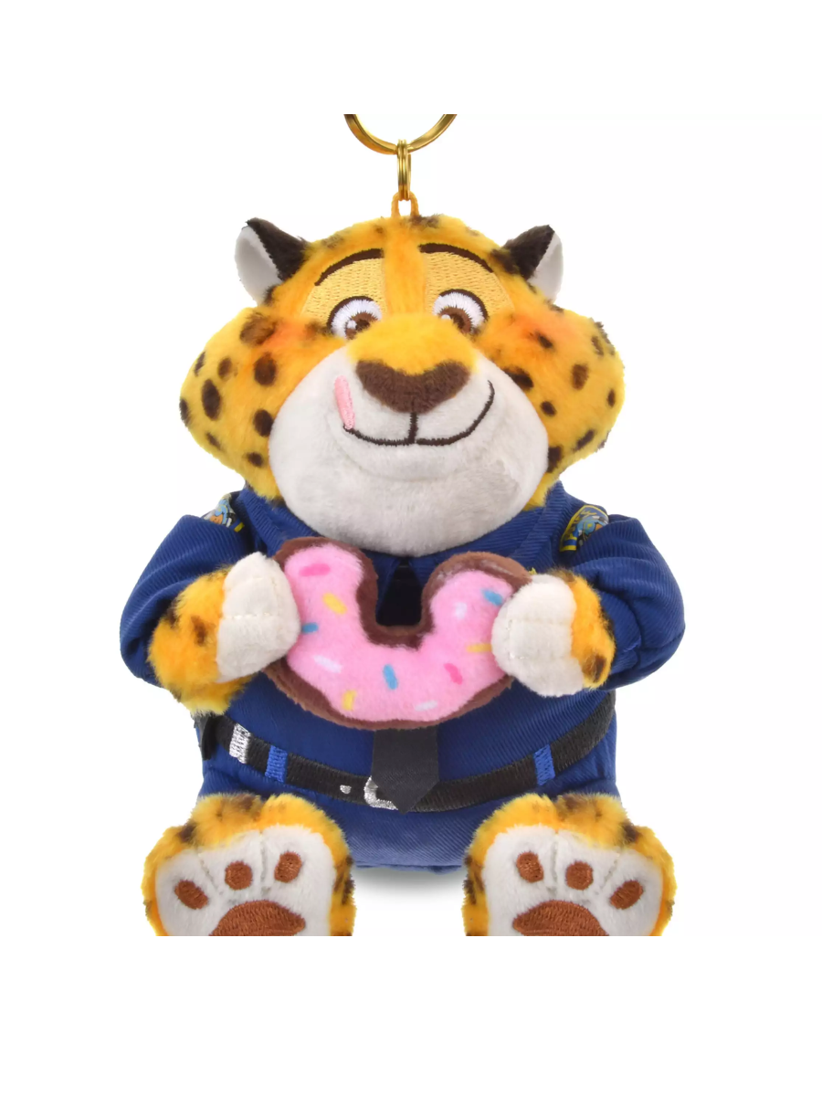 Disney Clawhauser Plush Keychain Zootopia Magnetic Donut