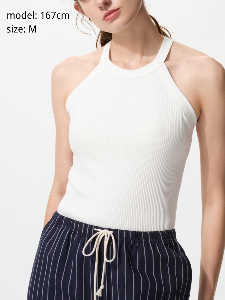 Uniqlo Women's Halter Neck Bra Tank Top – Built-In Support 473990