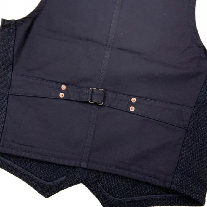 Iron Heart IHV-50 Indigo Sashiko Style Work Vest 14oz