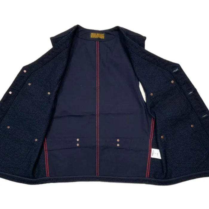 Iron Heart IHV-50 Indigo Sashiko Style Work Vest 14oz