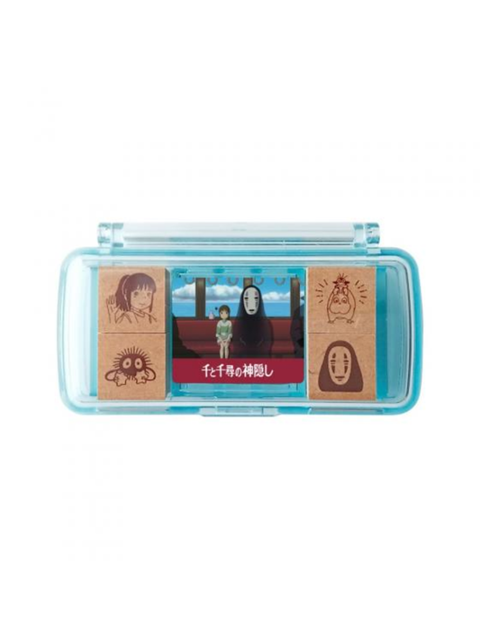 Spirited Away Mini Stamp Set No-Face Soot Sprites Planner Stamps with Ink Pad Case