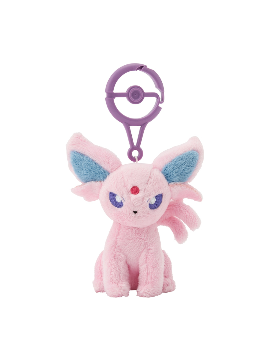 Pokemon Espeon Mascot Plush with Poke Ball Carabiner Bag Charm
