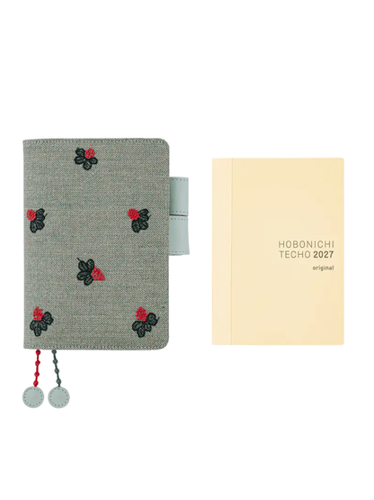 Hobonichi Techo 2027 A6 Cover – Mina Perhonen “Light Berry” (Green)