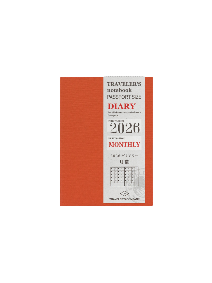 Traveler’s Notebook Passport Size 2026 Monthly Diary Refill