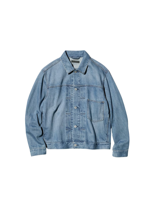 Uniqlo Men’s Short Denim Trucker Jacket Relaxed Fit Cotton