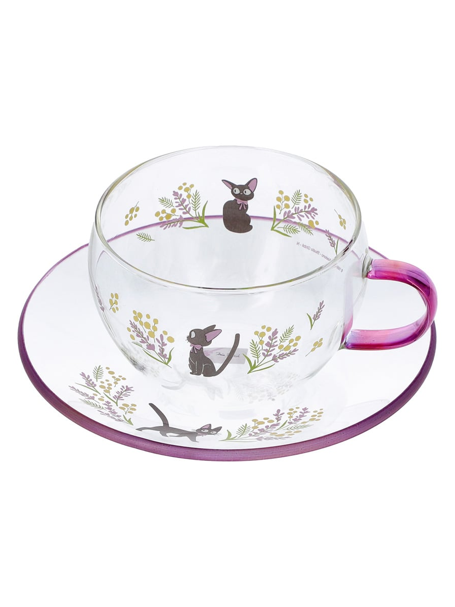 Kiki's Delivery Service Flower Bouquet Glass Cup and Saucer Set