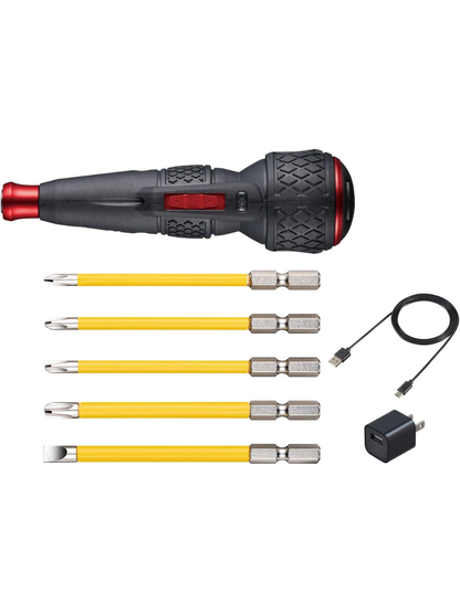 VESSEL 220USBC-5 Electric Ball Grip Screwdriver II Set with 5 Bits