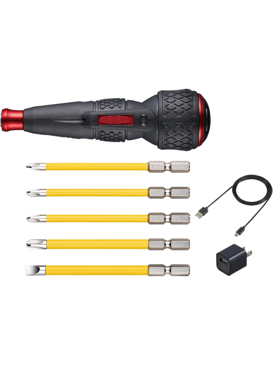 VESSEL 220USBC-5 Electric Ball Grip Screwdriver II Set with 5 Bits