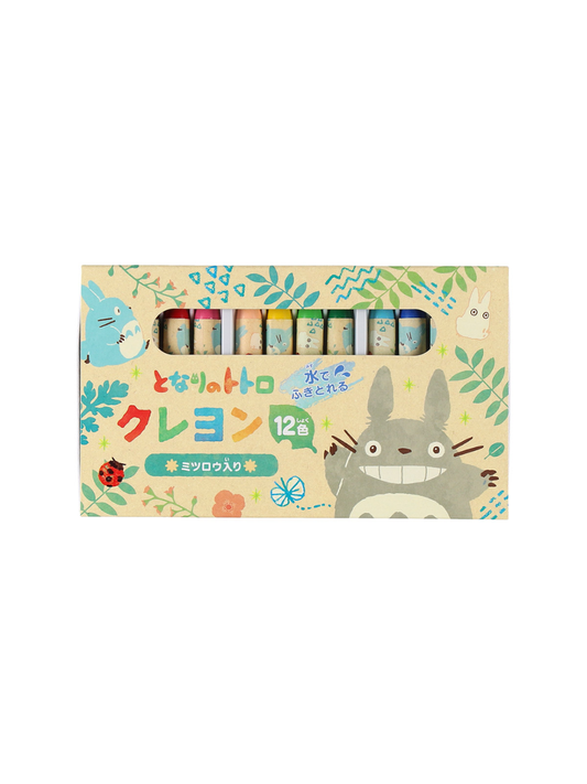 Totoro Beeswax Crayons 12 Colors Set – Colorful Leaf Design