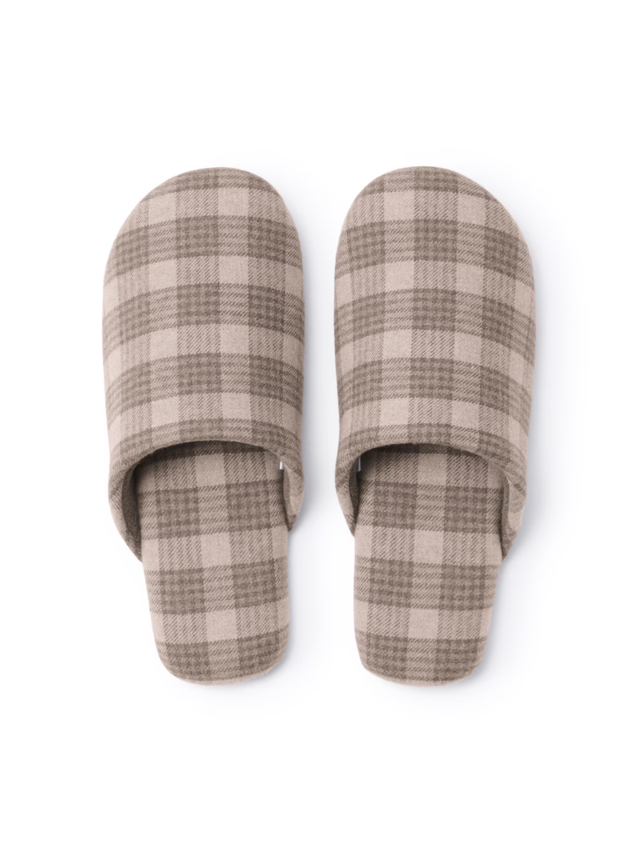 MUJI Cotton Flannel Soft Slippers Cushioned
