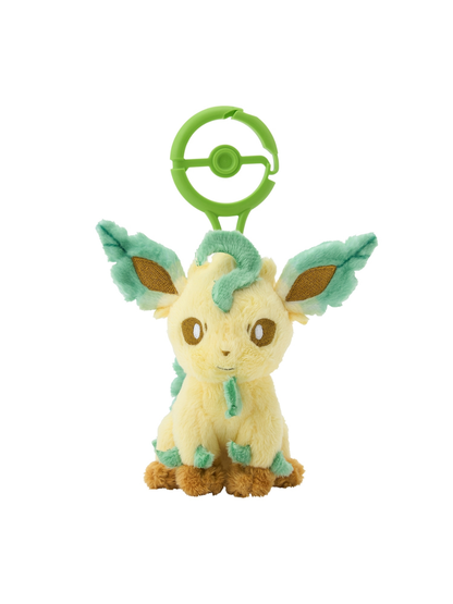 Pokemon Leafeon Mascot Plush with Poke Ball Carabiner Bag Charm