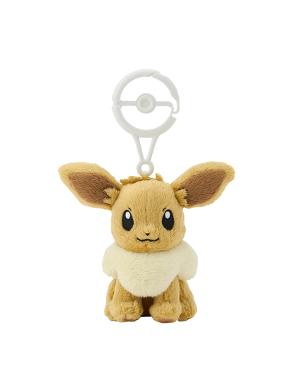 Pokemon Eevee Mascot Plush with Poke Ball Carabiner Bag Charm