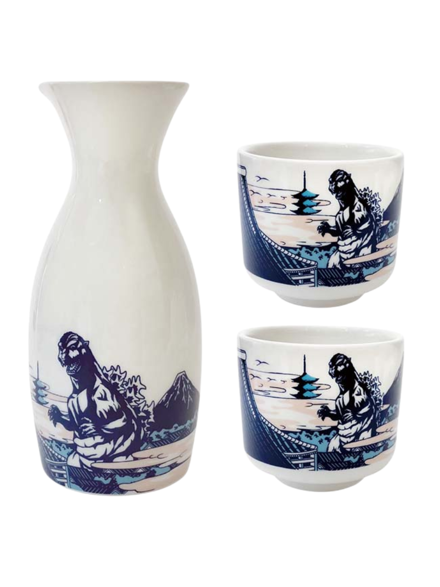 Godzilla Sake Set B Ceramic Tokkuri and Ochoko Cup Set