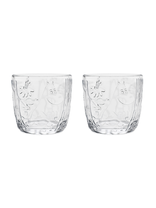 Moomin Arabia Clear Tumbler Glass Pair