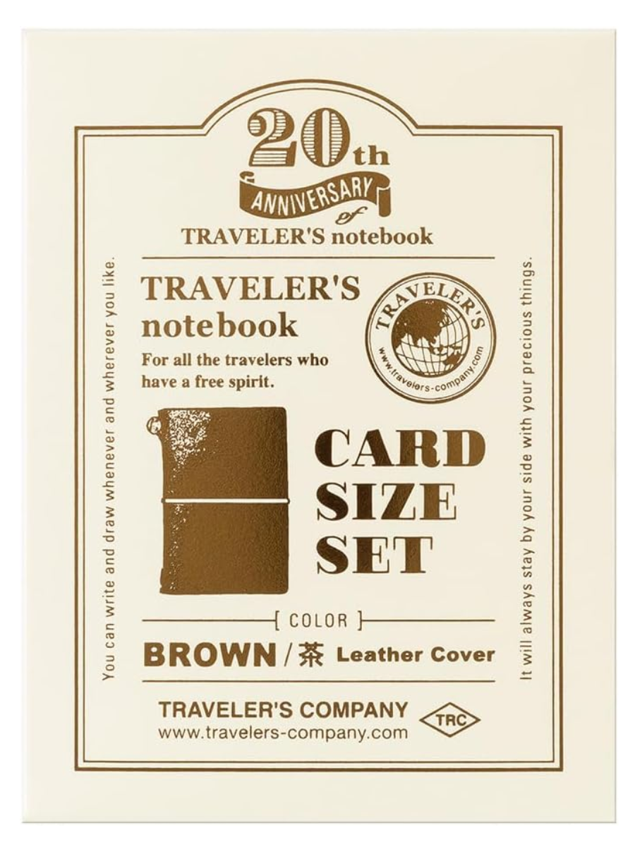 TRAVELER’S Notebook 20th Anniversary Card Size Set (Brown) 15412006