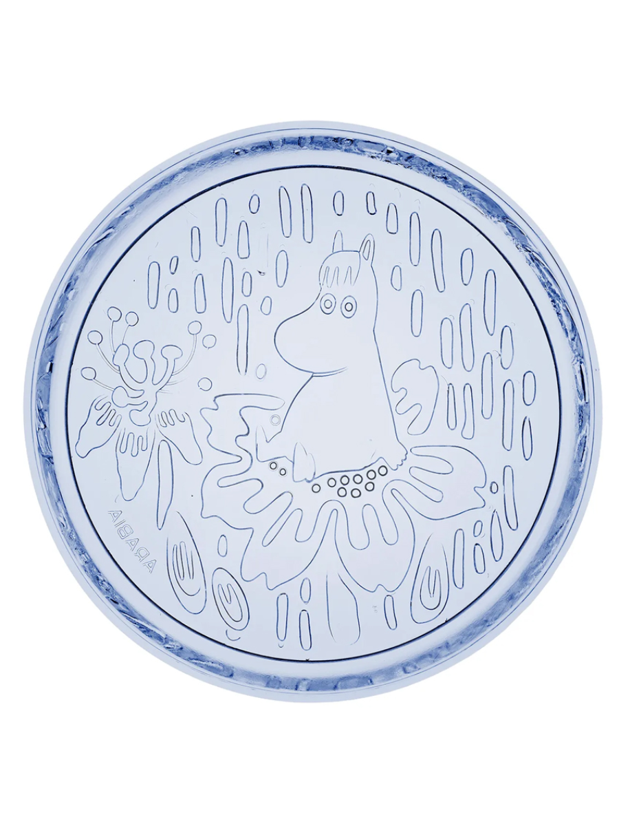 Moomin Glass Plate 15.5cm Aqua Blue