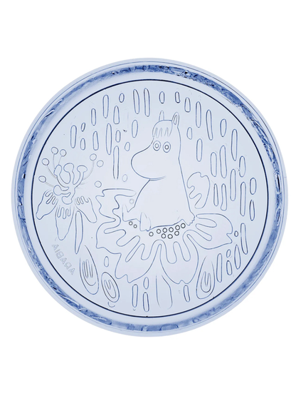 Moomin Glass Plate 15.5cm Aqua Blue