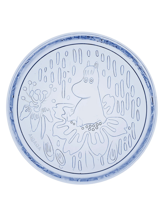 Moomin Glass Plate 15.5cm Aqua Blue