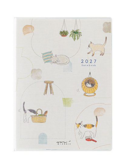 Midori 2027 A6 Cat Diary – Monthly & 2-Week Planner 22443006