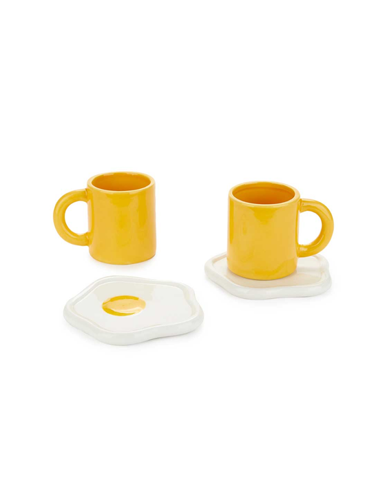 Sunny Side Up Espresso Cup and Saucer Set of 2