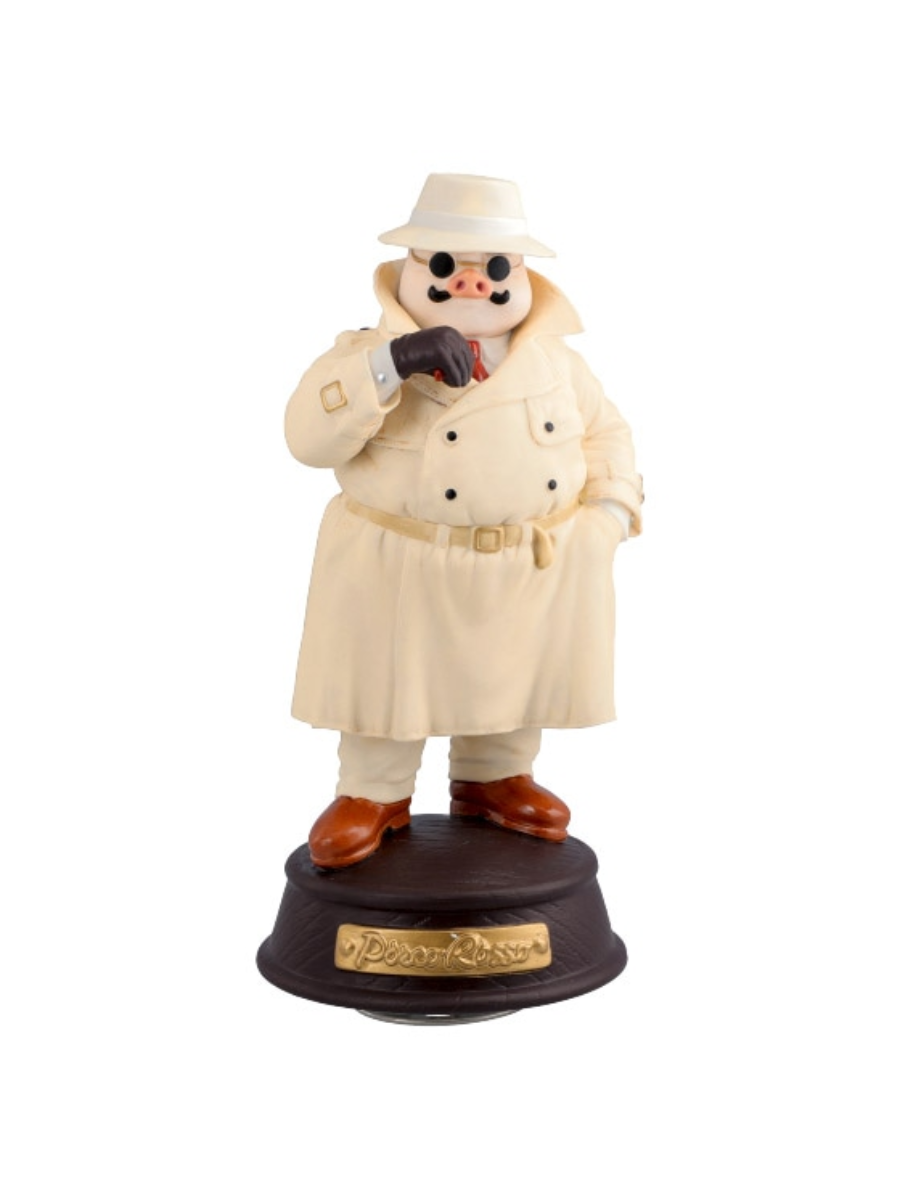 Porco Rosso Porcelain Music Box Porco in Trench Coat Figure
