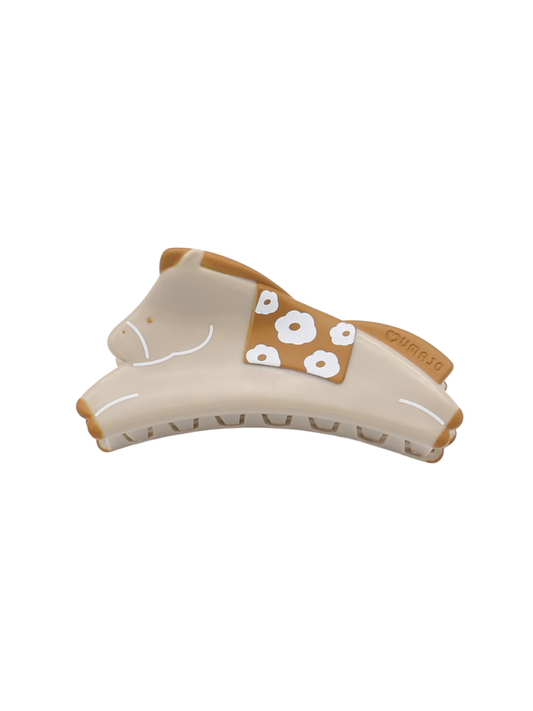 UMAJO Horse Hair Claw Clip Light Brown Cute Horse Hair Clip