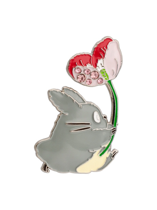 Totoro Metal Brooch - Flower Design GB-01