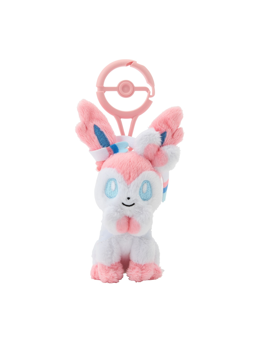 Pokemon Sylveon Mascot Plush with Poke Ball Carabiner Bag Charm