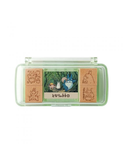 My Neighbor Totoro Mini Stamp Set Medium Totoro Planner Stamp with Ink Pad Case