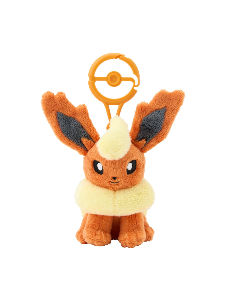 Pokemon Flareon Mascot Plush with Poke Ball Carabiner Bag Charm
