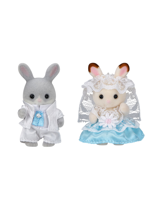 Baby Pair Set "Lovely Wedding" - Chocolate Rabbit Baby Krem & Cotton Rabbit Baby Charlie (Wedding Attire)