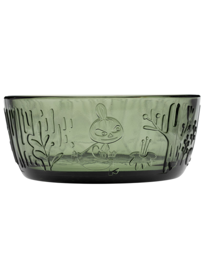 Moomin Glass Bowl 350ml Pine Green