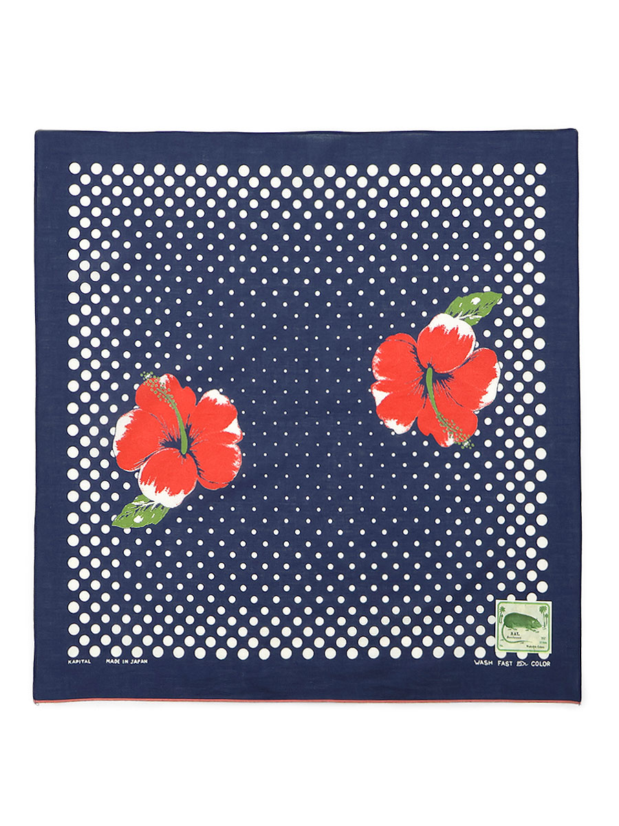 Kapital fastcolor selvedge bandana (TWIN HIBISCUS)