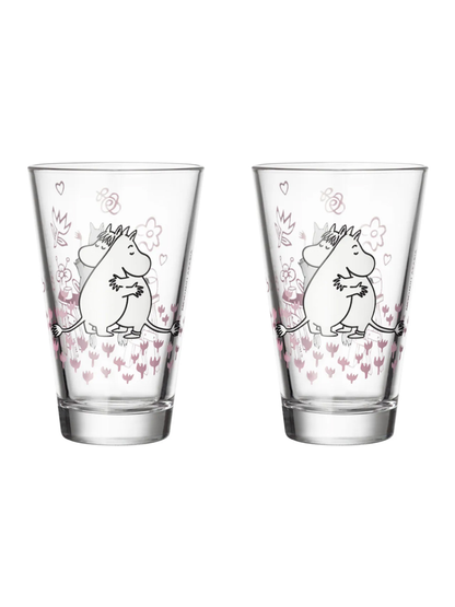 Moomin Classic Love Tumbler Glass Pair