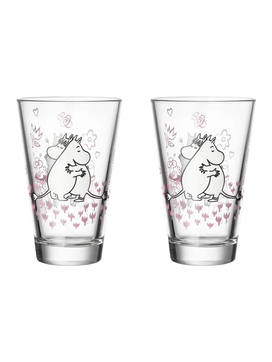 Moomin Classic Love Tumbler Glass Pair
