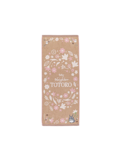 My Neighbor Totoro Antique Leaf Face Towel Organic Cotton Embroidered