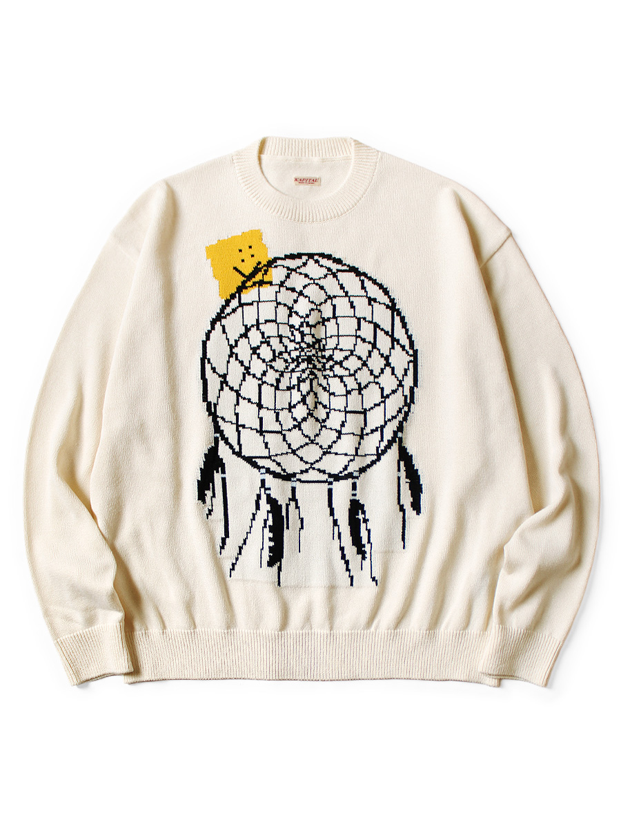 Kapital 7G Knit PECKISH Dreamcatcher Crew Neck Sweater