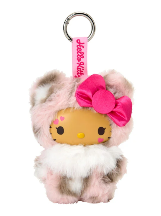Hello Kitty Fine Face Mini Leopard Plush Keychain