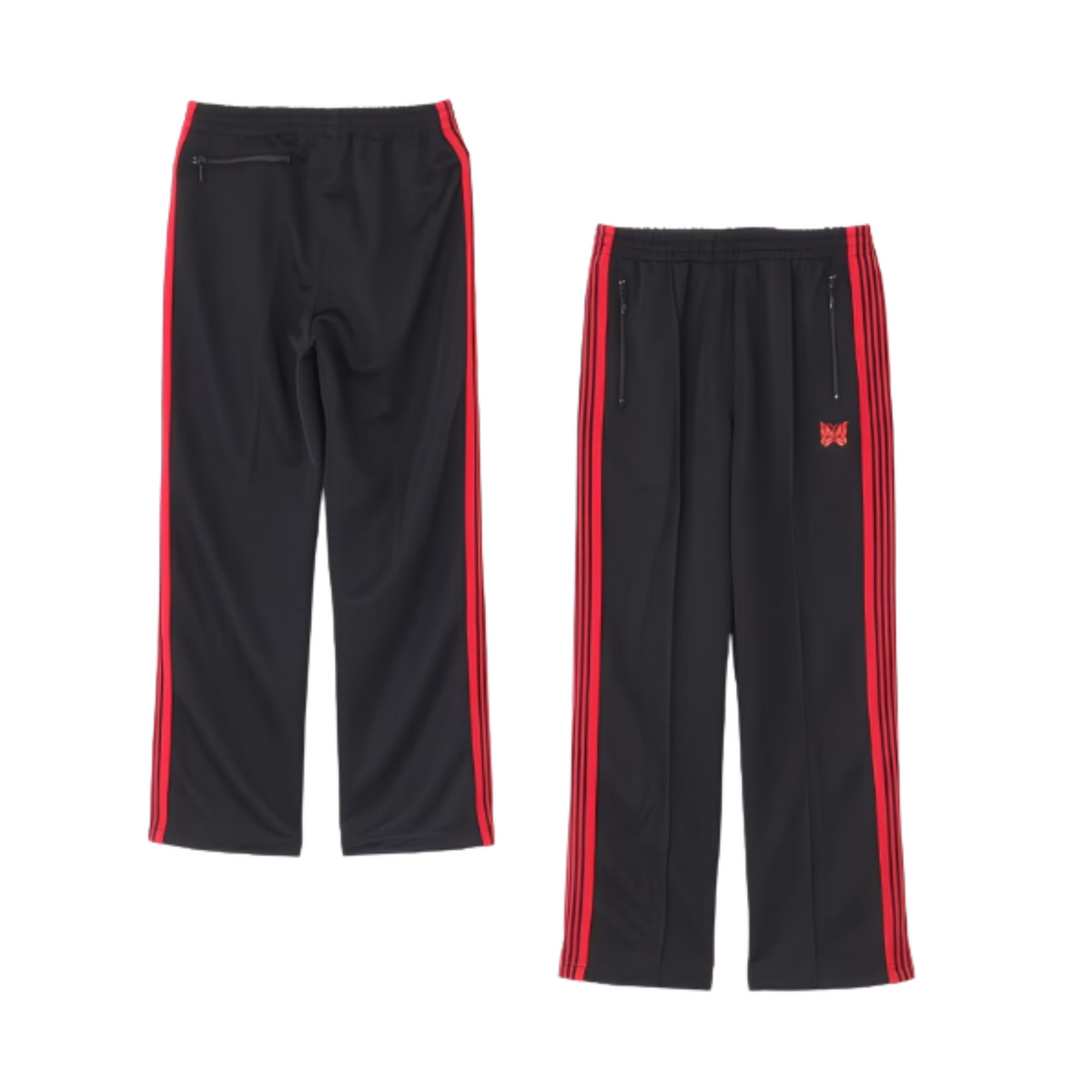 Needles 24ss EXCLUSIVE Track Pant - Poly Smooth - Black×Red