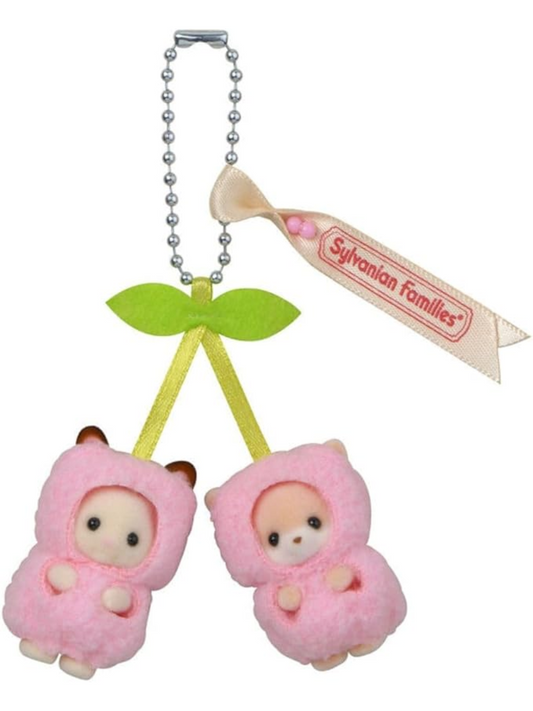 Sylvanian Families Calico Critters Cherry Baby Rabbit Pink Keychain